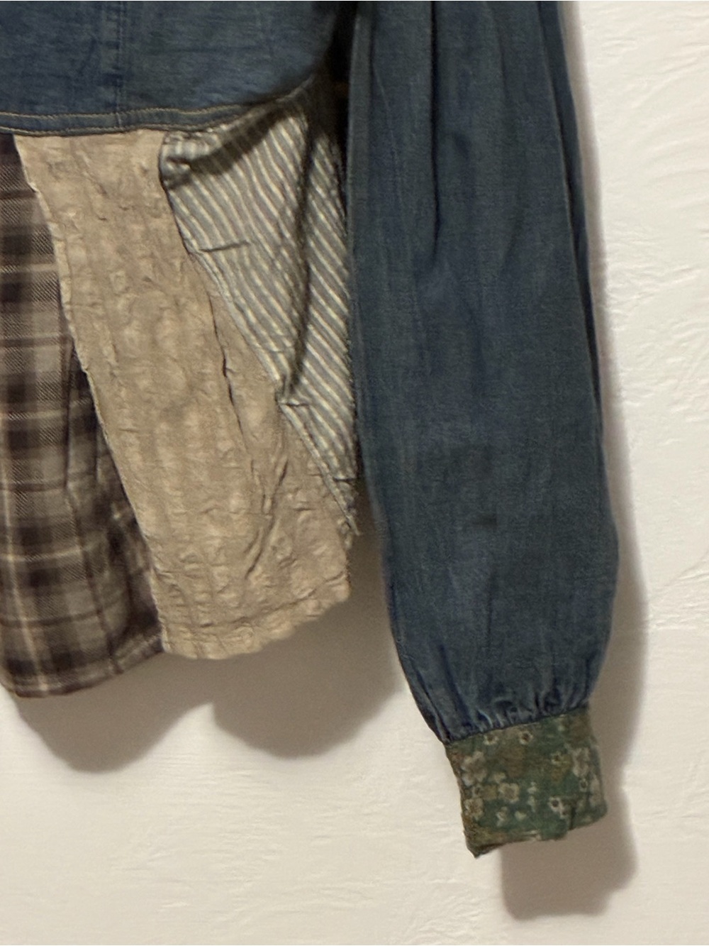 NWT Young Threads Mixed Media Patchwork Denim Hoodie top - Picture 13 of 15